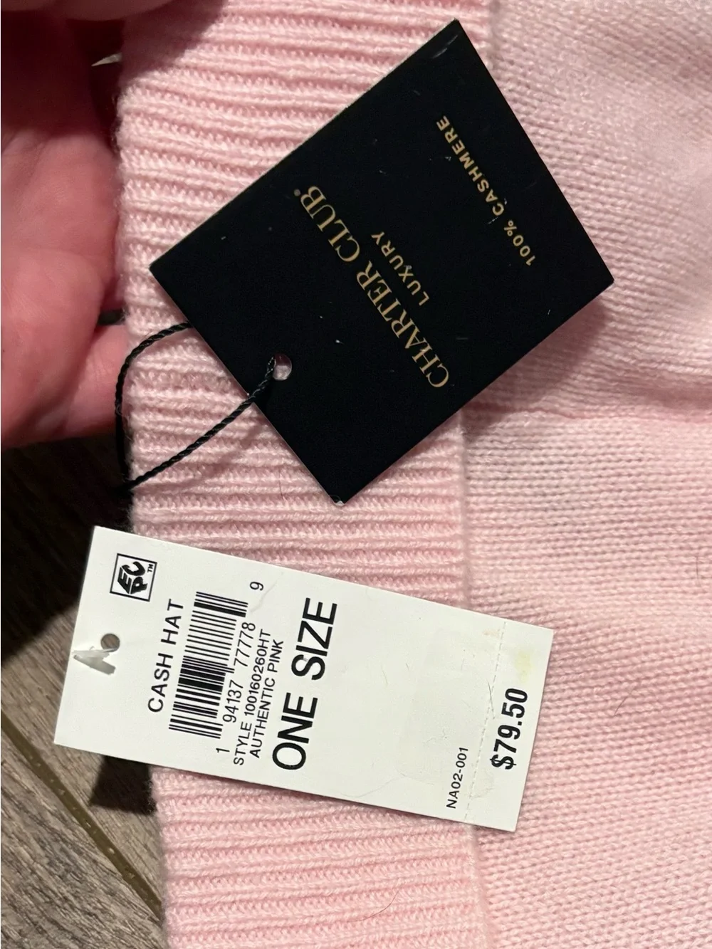 Nwt pink cashmere hat beanie cuffed